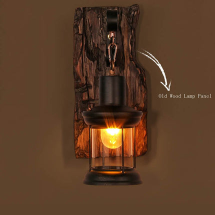 Veritas - Wandlamp inclusief Houten Sokkel en Glasdesign