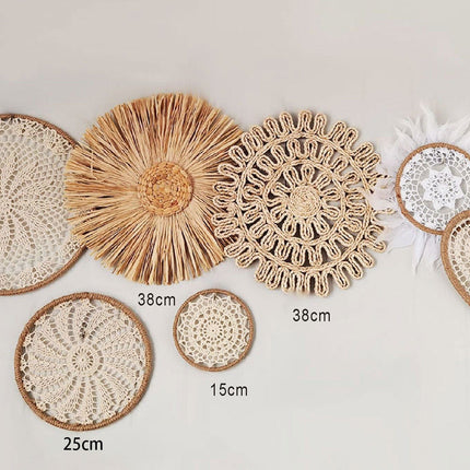 NatureNest - Bohemian Rotan Wanddecoratie voor Herfst